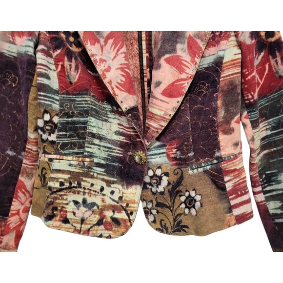 Alberto Makali Velvet Floral Patchwork Blazer - Picture 5 of 15